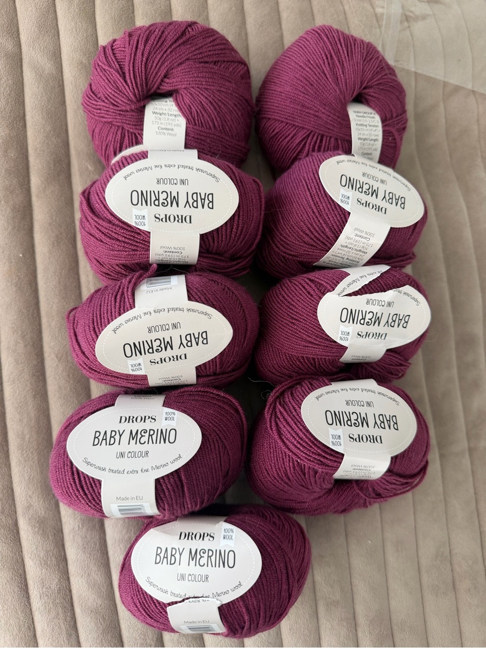Baby Merino Yarn - Plum (9 Skeins)